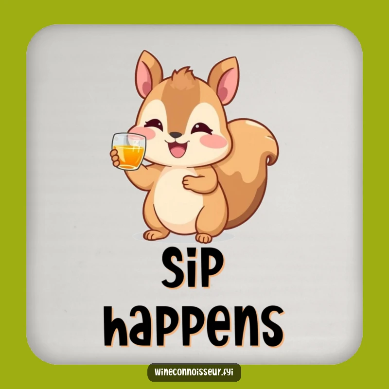 Funny Squirrel Cheers Coasters - Protect Surfaces with Festive Fun