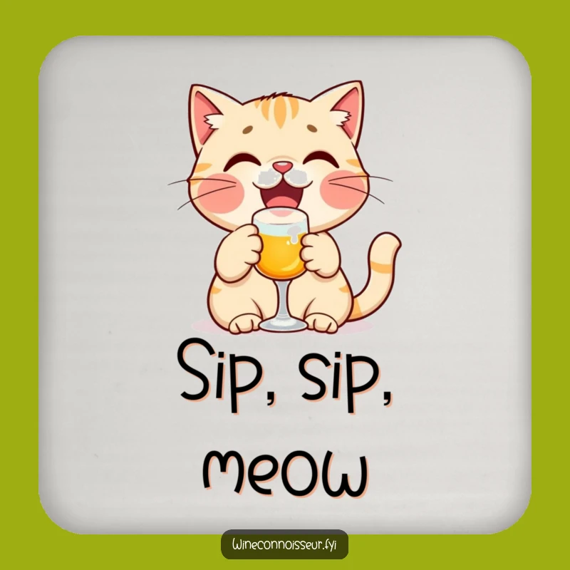 Funny Cat Toasting Coasters - Celebration Bar Decor, Gift Set