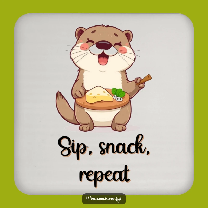 Funny Otter Cheese Platter Coasters - Hilarious Bar Accessory Gift