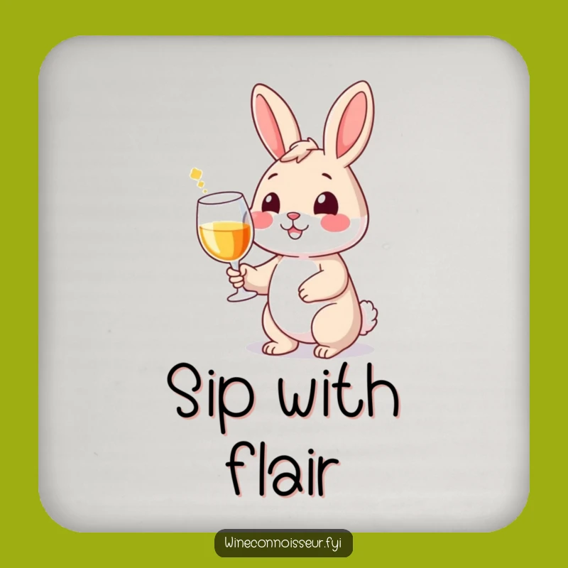 Funny Wine Rabbit Coaster Set: Protect Surfaces with Comical Elegance!