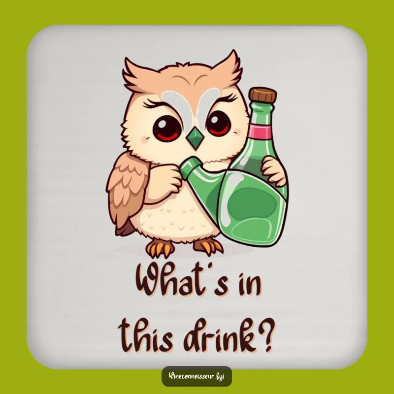 Funny Owl Sniffing Bottle Coaster, Thoughtful Protection for Surfaces Gift