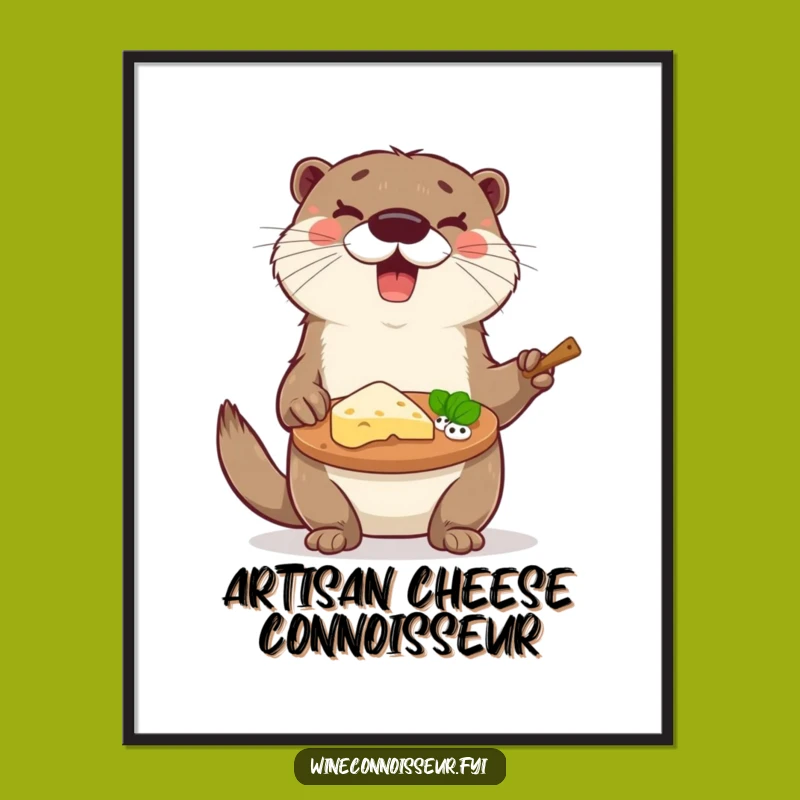 Funny Otter Cheese Tasting Notes Poster - Quirky Wall Art Gift