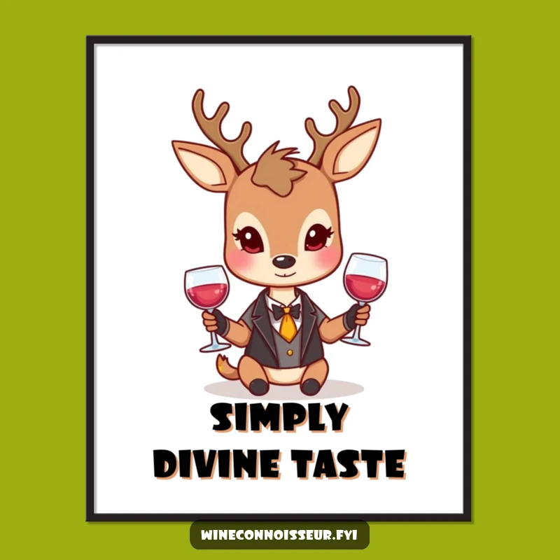Funny Deer Wine Poster: Add Elegant Humor to Your Decor