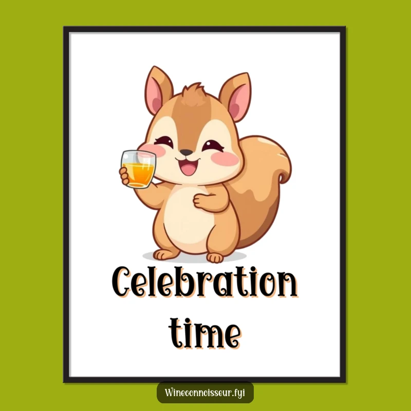 Funny Squirrel Cheers Poster - Joyful Wall Art for Festive Spaces