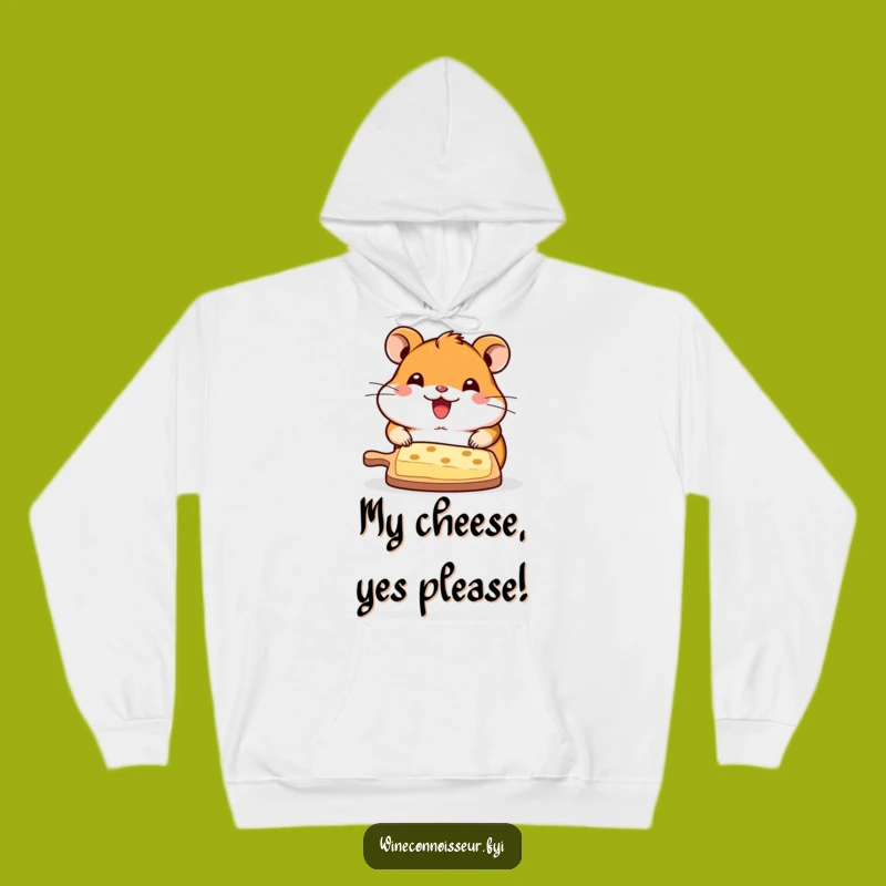 Cozy Funny Kawaii Hamster Cheese Board Hoodie - Warm and Humorous Gift for All