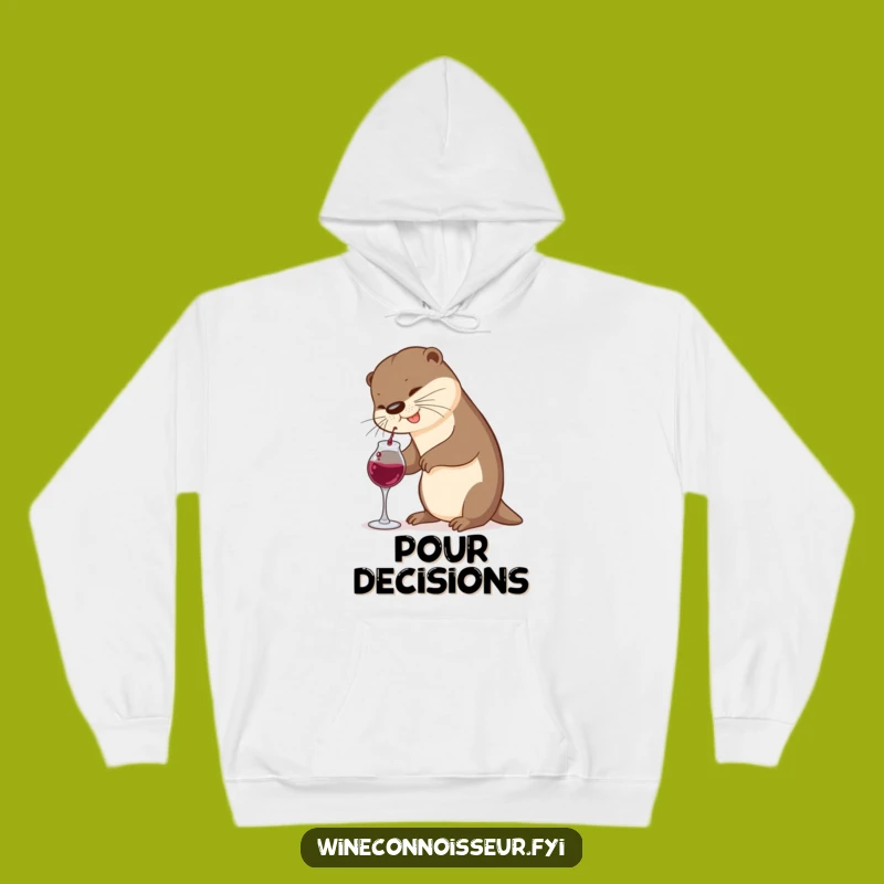 Cozy Funny Otter Wine Pouring Hoodie: Warm Up with Adorable Animal Humor