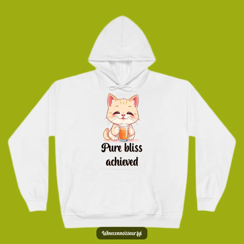 Funny Cat Cozy Hoodie: Blissful Sipping Cat, Ideal Funny Gift