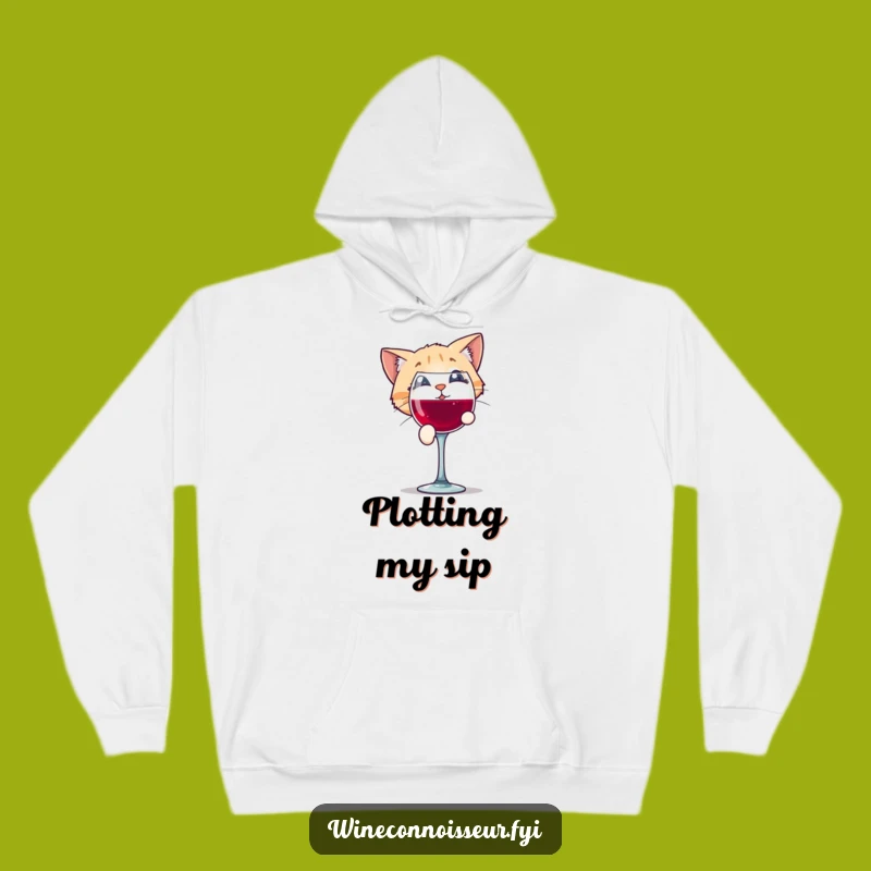 Funny Cat Wine Hoodie: Cozy & Hilarious Feline Apparel!