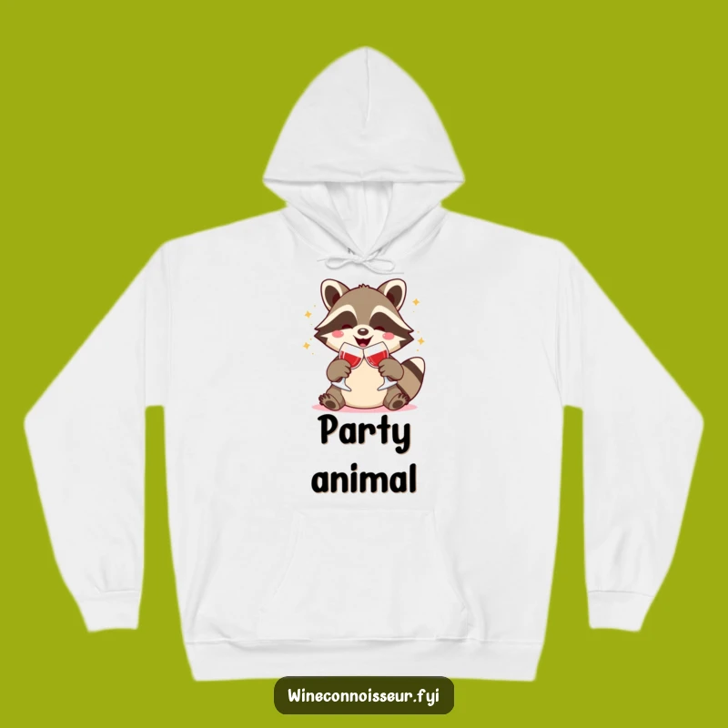 Funny Kawaii Raccoon Wine Toast Hoodie: Cozy Celebration Style, Gift