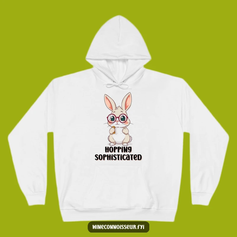 Funny Rabbit Monocle Hoodie: Cozy Sophistication, Hilarious Style!