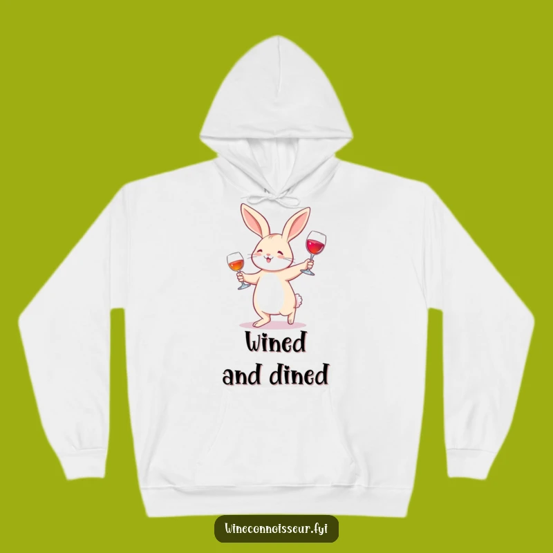 Funny Rabbit Wine Glass Waltz Hoodie - Cozy Comfort with a Whimsical Funny Gift Twist