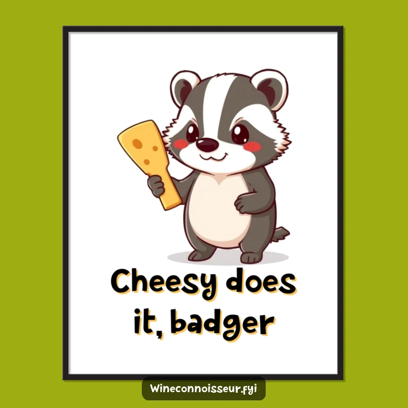 Free Printable Wall Art: Proud Badger Cheese Board, Hilarious Downloadable Art