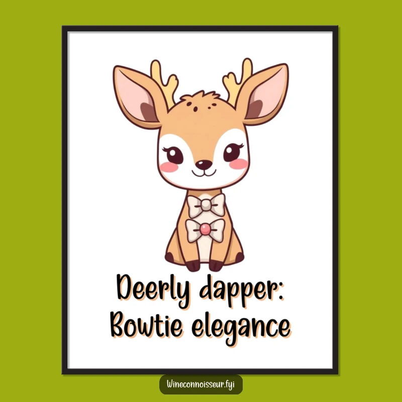 Free Printable Wall Art: Dapper Deer Bowtie Downloadable Decor