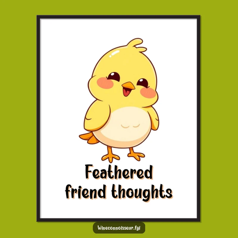 Free Printable Wall Art: Happy Bird Contemplating, Hilarious Downloadable Decor!