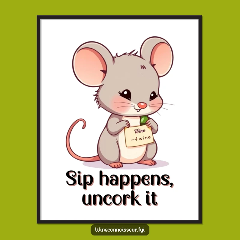 Free Printable Funny Mouse Wine Label Wall Art - Intellectual Downloadable Decor for Wine Lovers