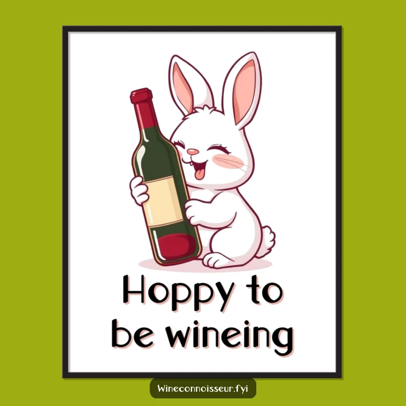 Free Printable Rabbit Wine Wall Art - Funny Downloadable Decor for Fun Spaces