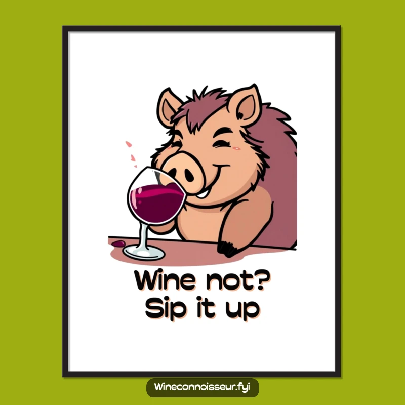 Free Printable Wall Art: Jovial Boar with Goblet, Fun Downloadable Decor!