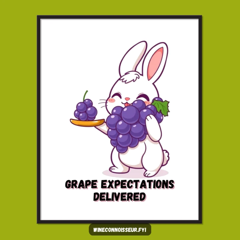 Free Printable Wall Art: Rabbit Server Grape, Whimsical Downloadable Decor