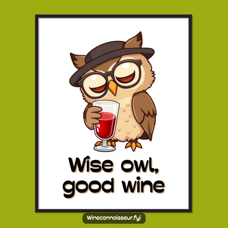 Free Printable Wall Art: Wise Owl Wine Tasting, Hilarious Downloadable Decor!