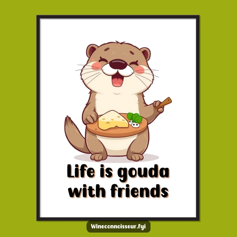 Free Printable Otter Cheese Platter Art - Funny Downloadable Decor for Food Lovers