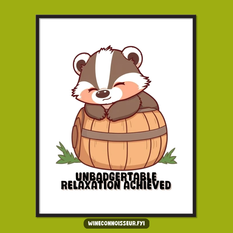 Funny Free Printable Wall Art: Wise Badger, Barrel Chill, Quirky Decor