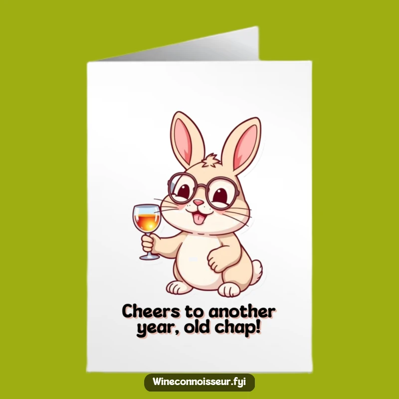 Free Printable Birthday Card: Dapper Rabbit Monocle Funny Downloadable Gift