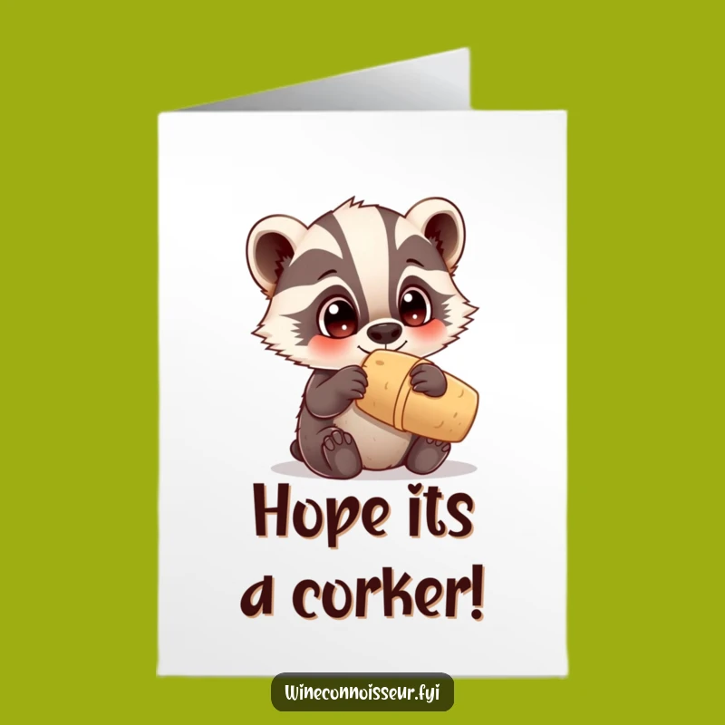 Free Printable Birthday Card: Curious Badger & Cork Funny Gift