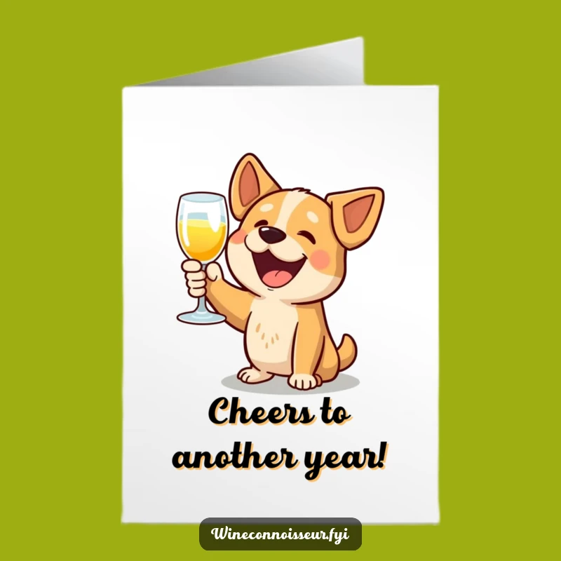 Free Printable Birthday Card: Delighted Dog Toasting for a Hilarious Downloadable Gift