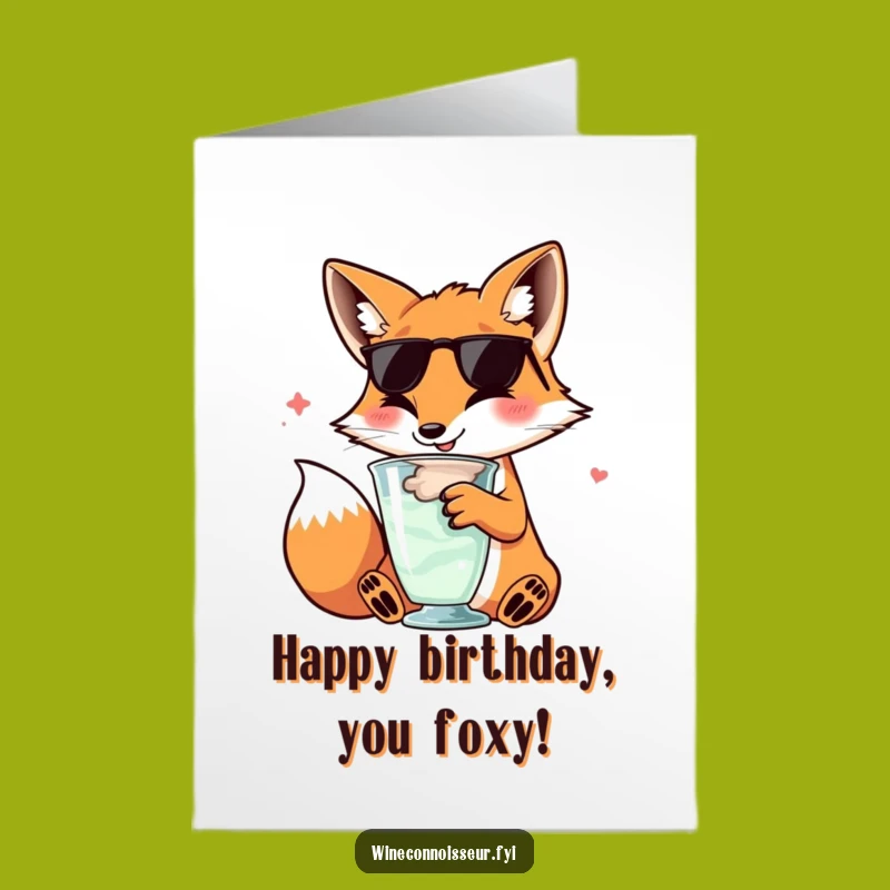 Free Printable Fox Birthday Card: Sophisticated Cheers, Downloadable Gift
