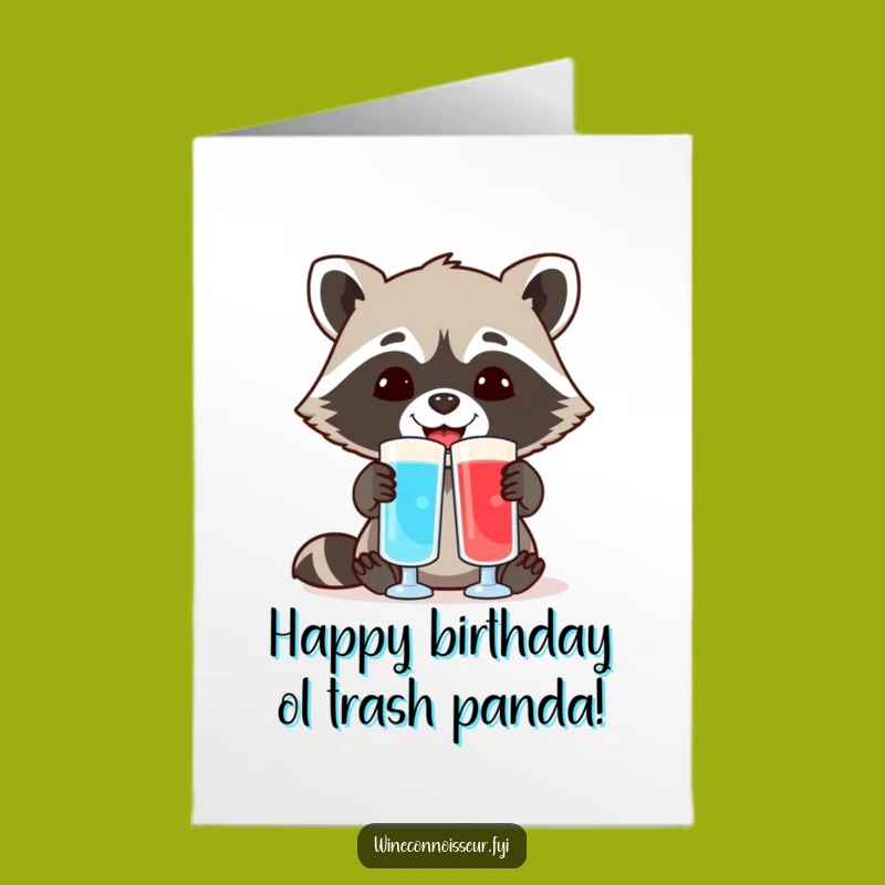 Free Printable Funny Birthday Card: Raccoon Lab Humor