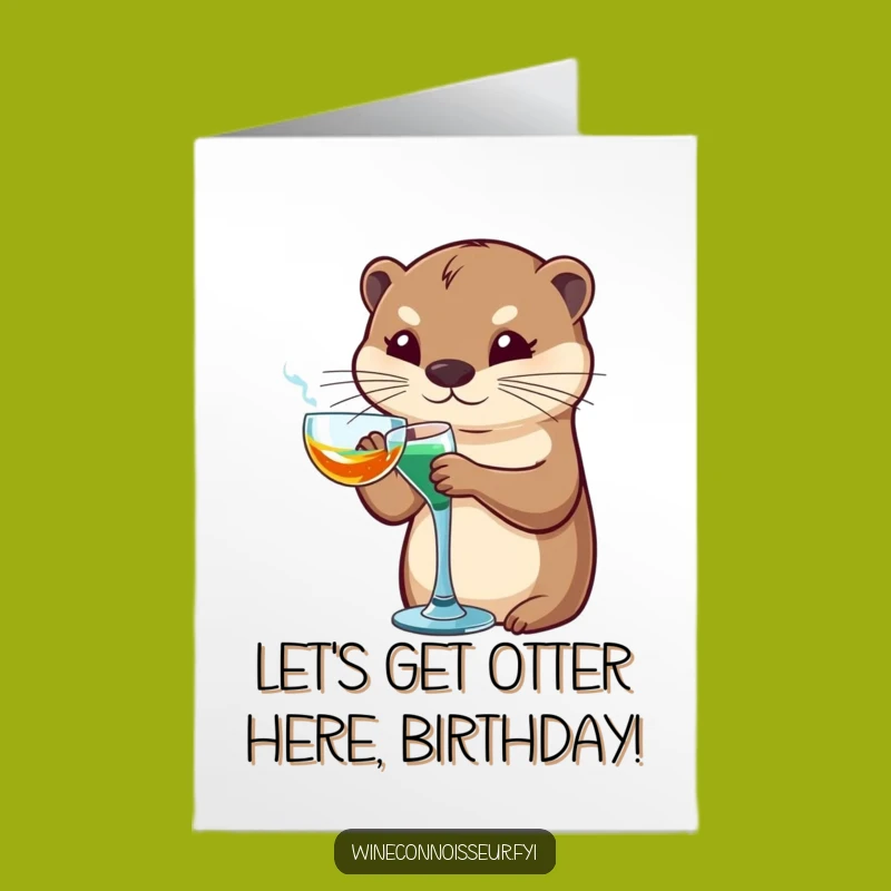 Free Printable Funny Birthday Card: Sophisticated Otter Downloadable Gift