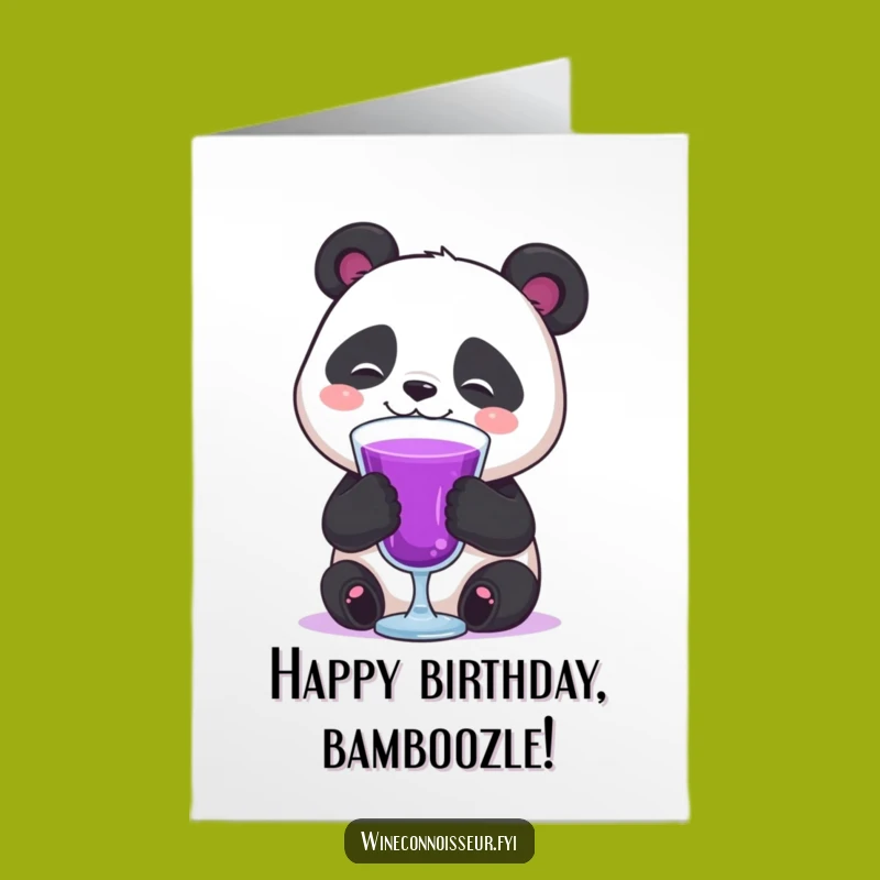 Free Printable Birthday Card: Panda Cocktail, Funny Downloadable Gift for a Relaxed Celebration