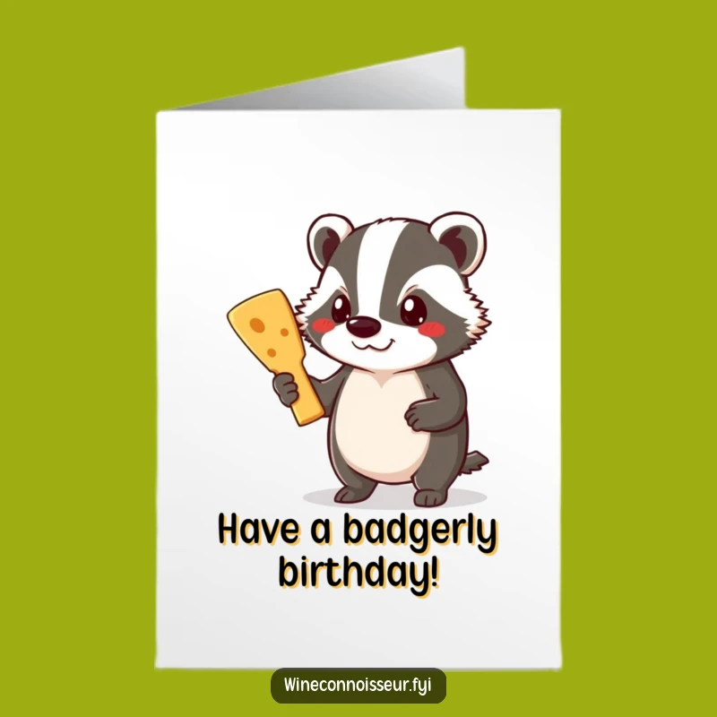 Free Printable Birthday Card: Proud Badger Cheese Board, Funny Downloadable Gift