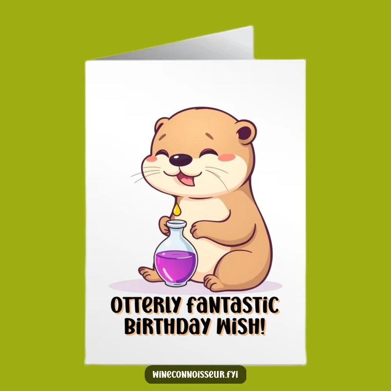 Funny Free Printable Otter Card: Contented Decanter Birthday Downloadable Gift
