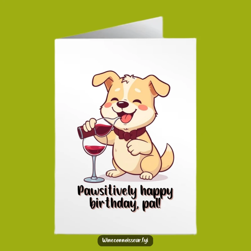 Free Printable Dog Wine Birthday Card - Funny Downloadable Gift for Dog Lovers