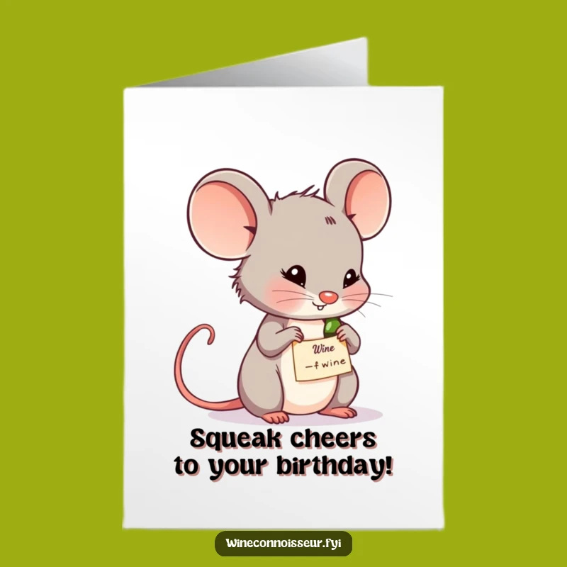 Free Printable Funny Mouse Wine Label Birthday Card - Clever Downloadable Gift for Connoisseurs