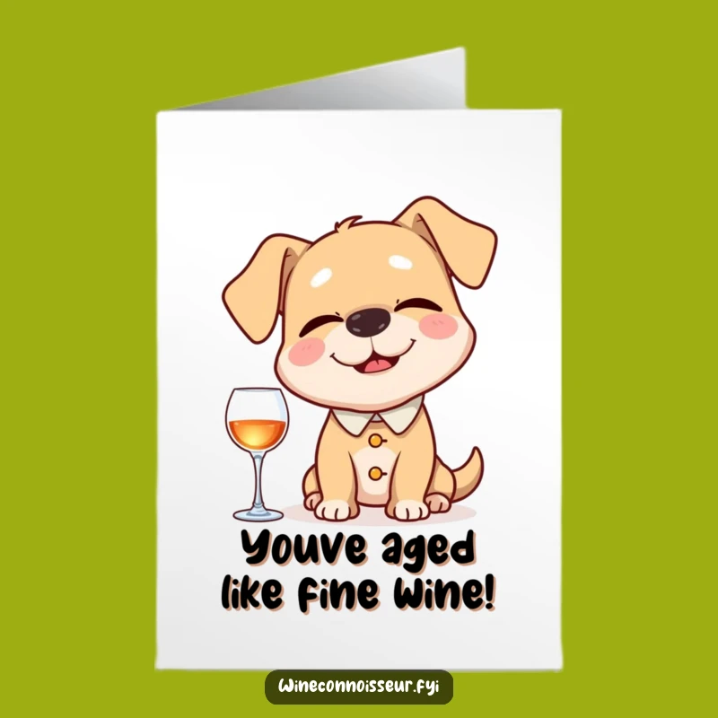 Free Printable Birthday Card: Dog Sommelier, Funny Downloadable Gift for Wine Lovers