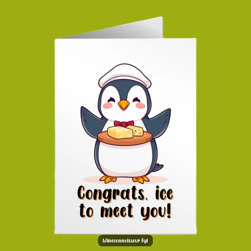 Free Printable Penguin Card: Cheesy Congrats Server Downloadable Gift