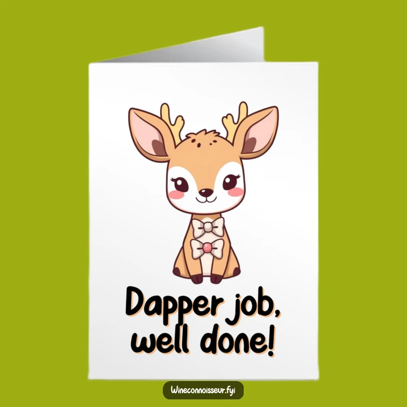 Free Printable Congrats Card: Dapper Deer Bowtie Downloadable Gift