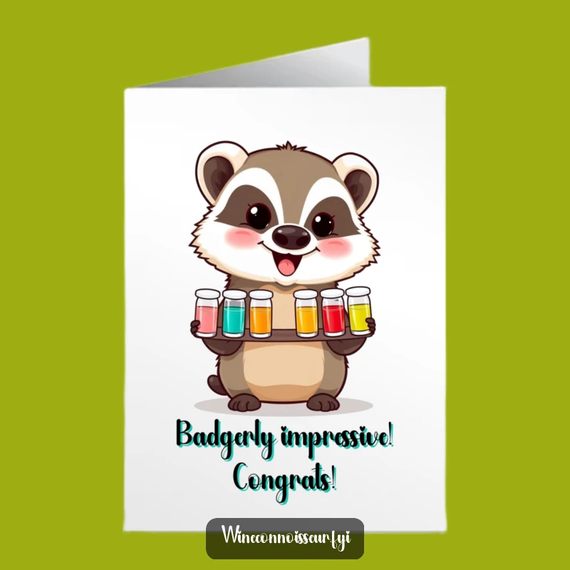 Free Printable Congratulations Card: Badger's Delightful Tasting Flight