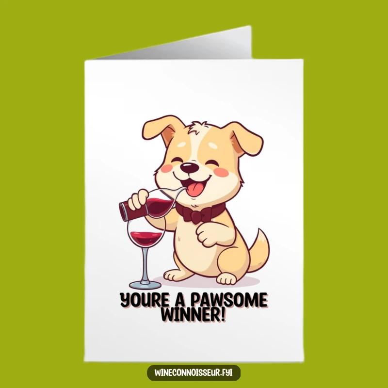 Free Printable Dog Wine Congrats Card - Funny Downloadable Celebration