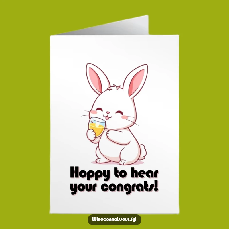Free Printable Rabbit Congrats Card: Kawaii Champagne Toast - Downloadable Celebration!