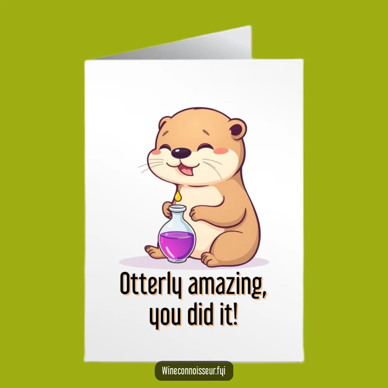 Free Printable Otter Card: Tiny Droplet Congrats Downloadable Gift