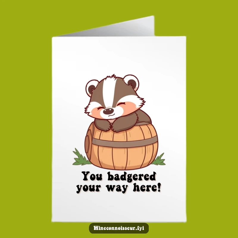 Free Printable Congrats Card: Badger's Approval, Barrel Cheers, Downloadable Joy