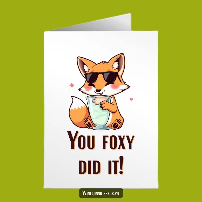 Free Printable Fox Congrats Card: Classy Celebration, Downloadable Gift