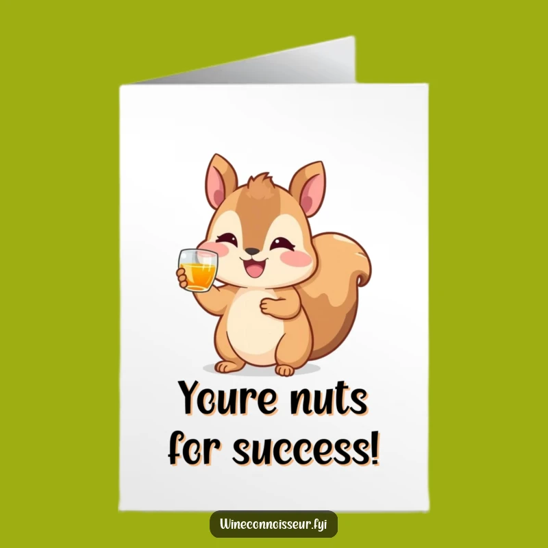 Free Printable Congrats Card: Squirrel Toast of Success, Joyful Downloadable Gift