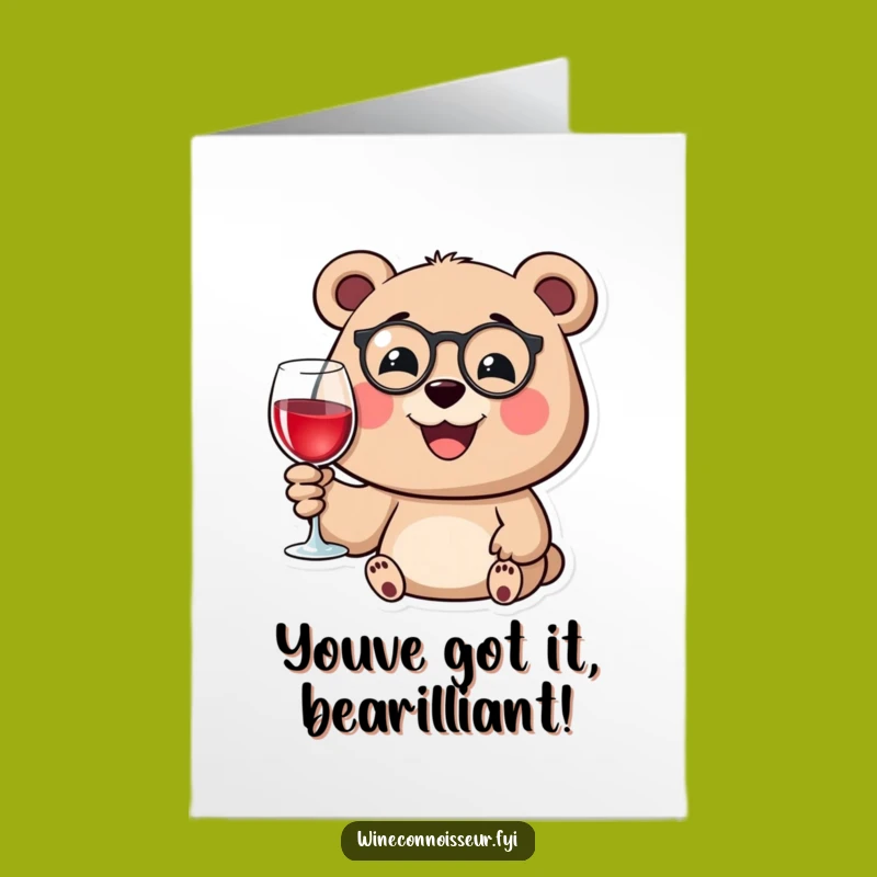 Free Printable Bear Monocle Congrats Card - Funny Downloadable Celebration