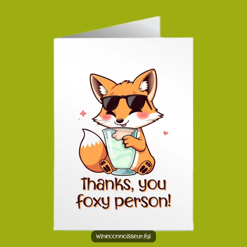 Free Printable Fox Thank You Card: Grateful Swirl, Downloadable