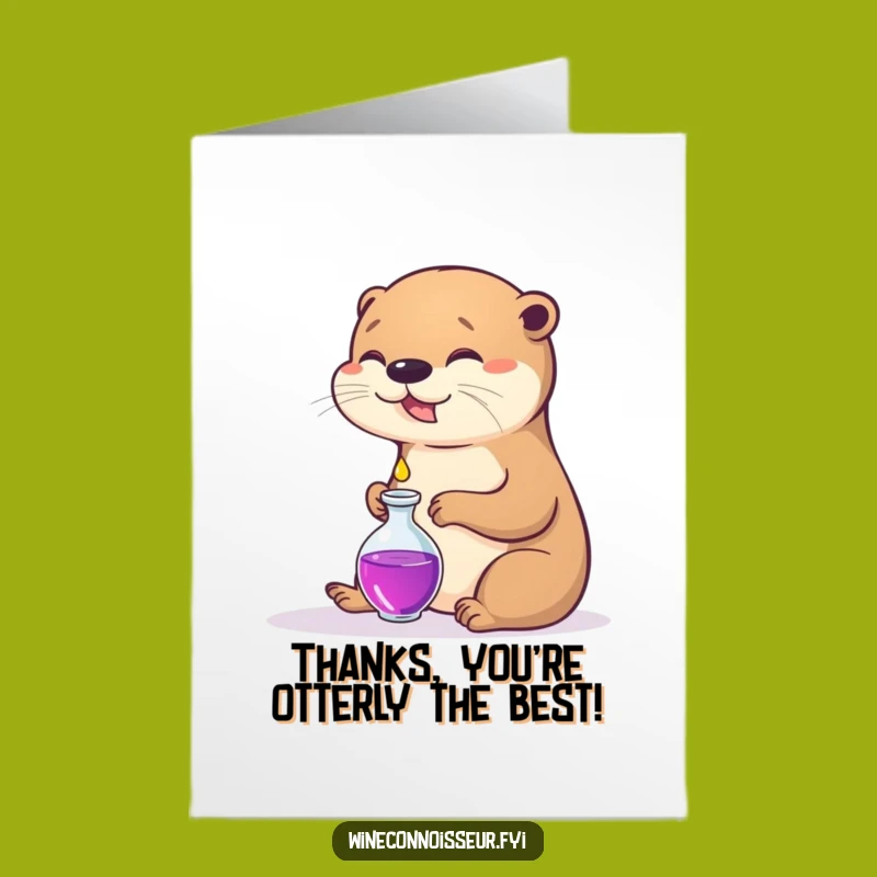 Free Printable Otter Card: Grateful Pour Thank You Downloadable Gift
