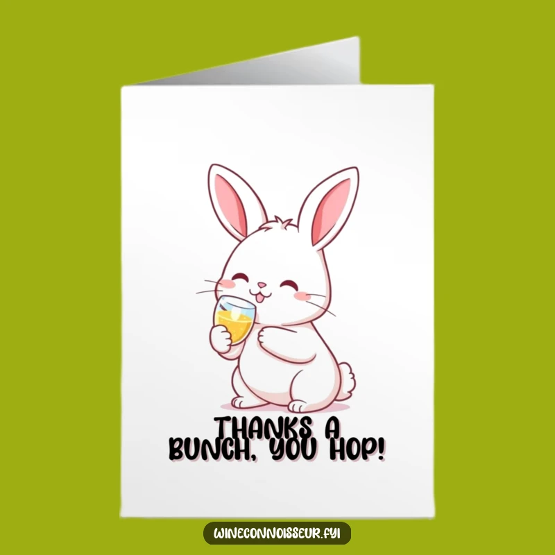 Free Printable Rabbit Thank You Card: Kawaii Champagne Toast - Downloadable Gratitude!